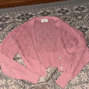 Wilfred Pink Knit Cardigan Sweater